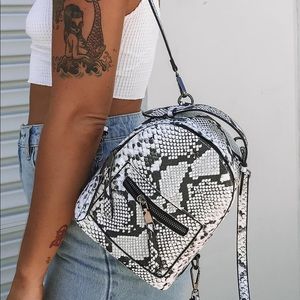 PETA AND JAIN MINI SNAKESKIN ZOE BACKPACK